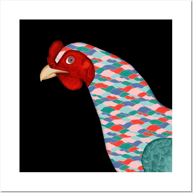 Hen Colorful Chicken Watching You Wall Art by CocoFlower